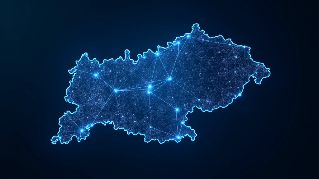 Eesti kaart koos X-tee ühenduste näitamisega — Tallinn, Tartu, saared ja maapiirkonnad on ühendatud