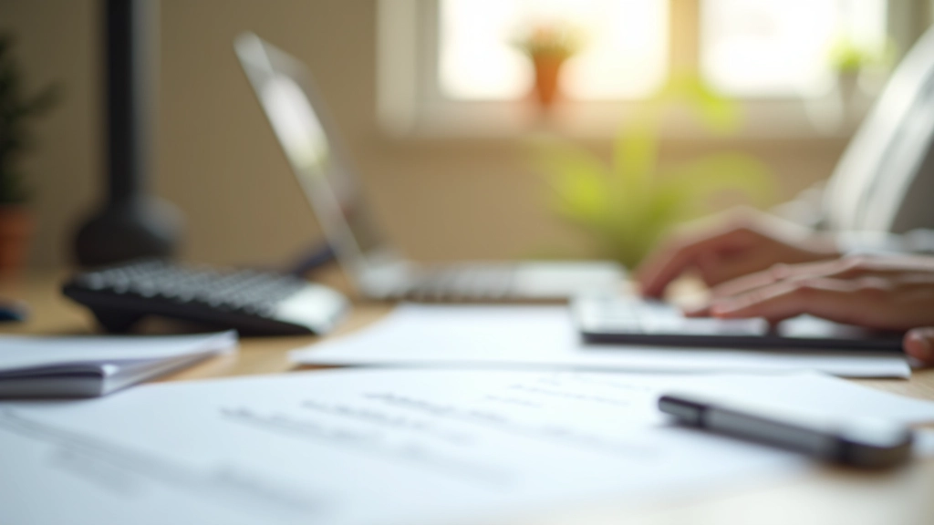 Professional financial planning workspace with organized documents and digital tools