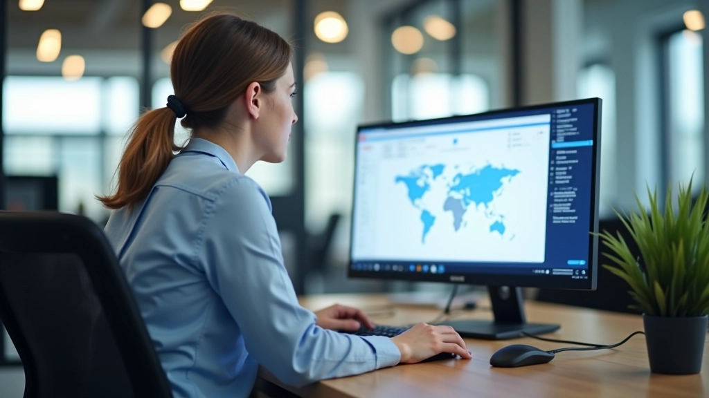 Omavalitsuse töötaja vaatab arvutit, kus on näha X-tee teenuste juhtimistaabel