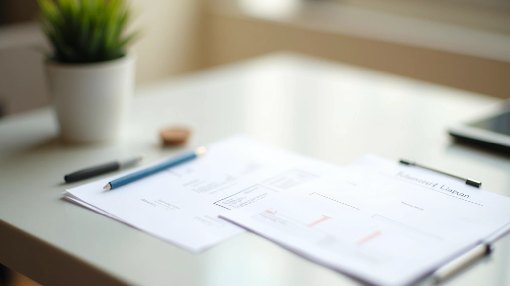 Financial planning workspace with charts and notes
