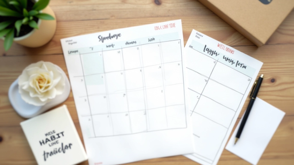 Habit tracking journal with checkmarks and daily financial notes