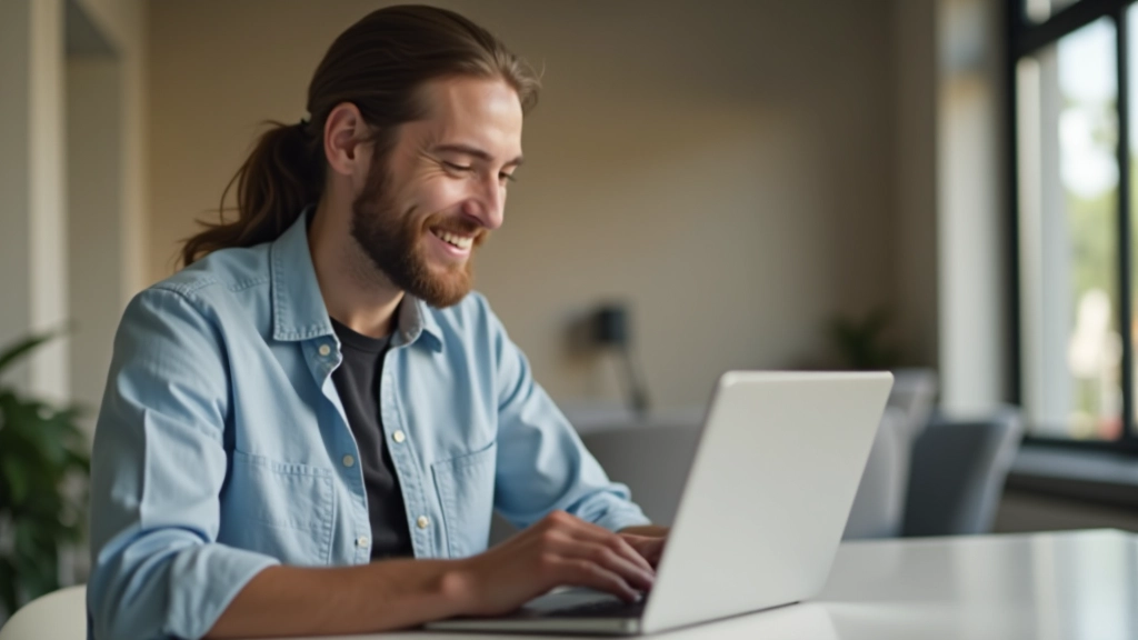 Person reviewing financial progress on laptop