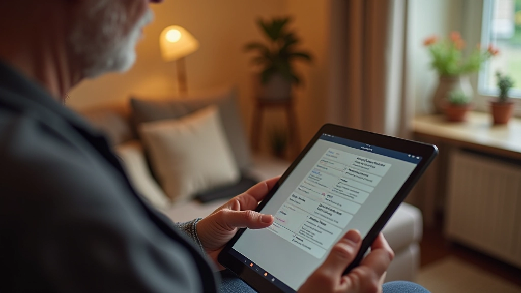 Eakas inimene kasutab nutiseadmeid, selge ja suurte nupp ja teksti näitamisega